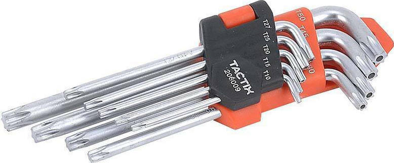 Tactix 206009 Torx με Τρύπα T10-15-20-25-27-30-40-45-50mm 9τμχ