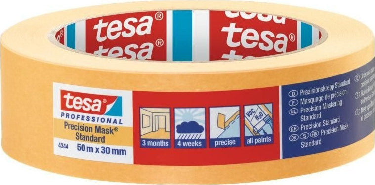 Tesa 4344 Precision Mask Standard Χαρτοταινία Μασκαρίσματος Ακριβείας (Πορτοκαλί) 50m