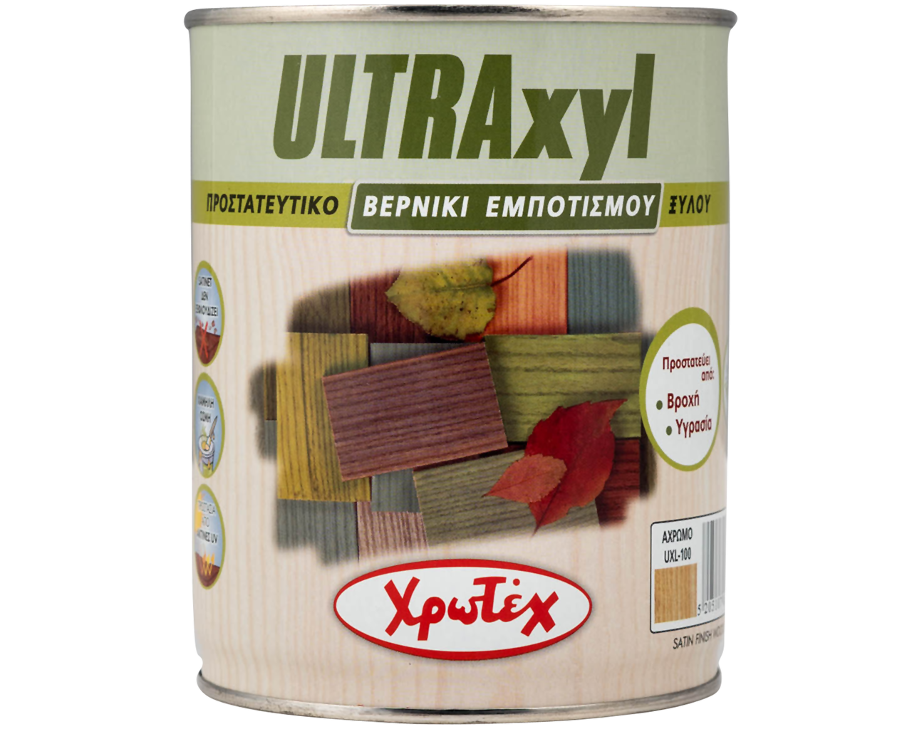 Χρωτέχ Ultraxyl Προστατευτικό Βερνίκι Εμποτισμού Ξύλου Satin 750ml