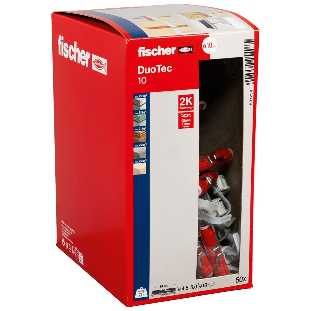 Fischer 537258 DuoTec 10 Βύσμα για Λεπτότοιχα Υλικά Φ10mm