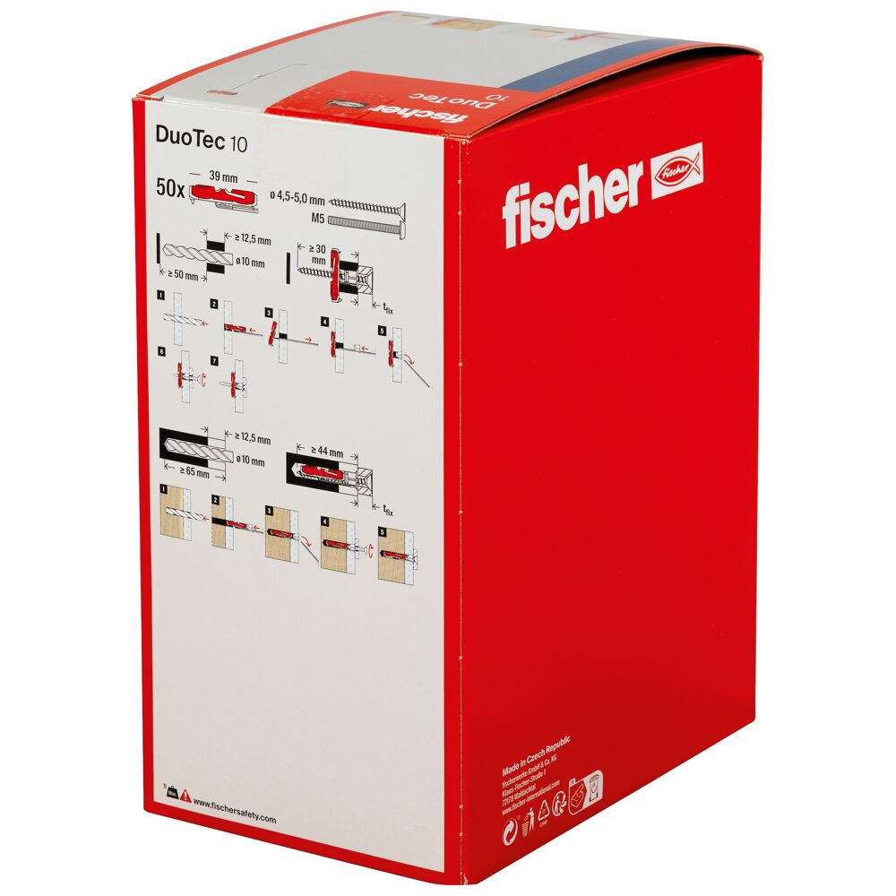 Fischer 537258 DuoTec 10 Βύσμα για Λεπτότοιχα Υλικά Φ10mm