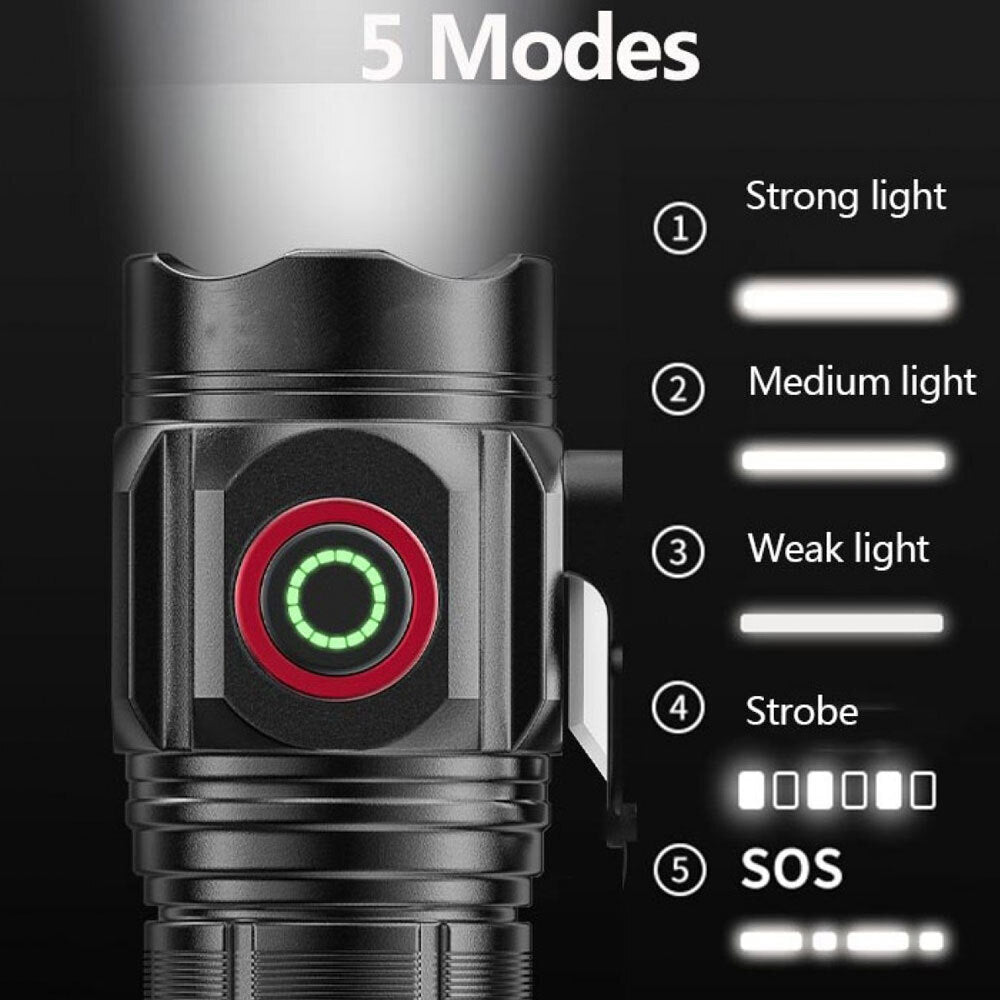 W5183 LED Φακός Επαναφορτιζόμενος 3000lm