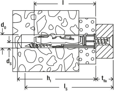 Fischer 537258 DuoTec 10 Βύσμα για Λεπτότοιχα Υλικά Φ10mm