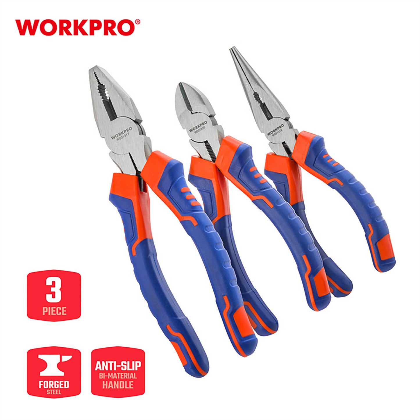 WorkPro WP201007 Σετ Εργαλείων Χειρός 3 Τεμαχίων