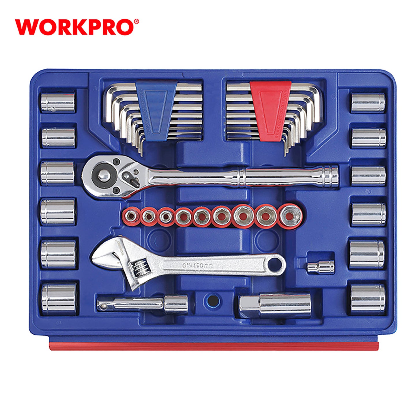 WorkPro WP209028 Εργαλειοθήκη 3 Συρταριών με 125τμχ Εργαλείων Χειρός