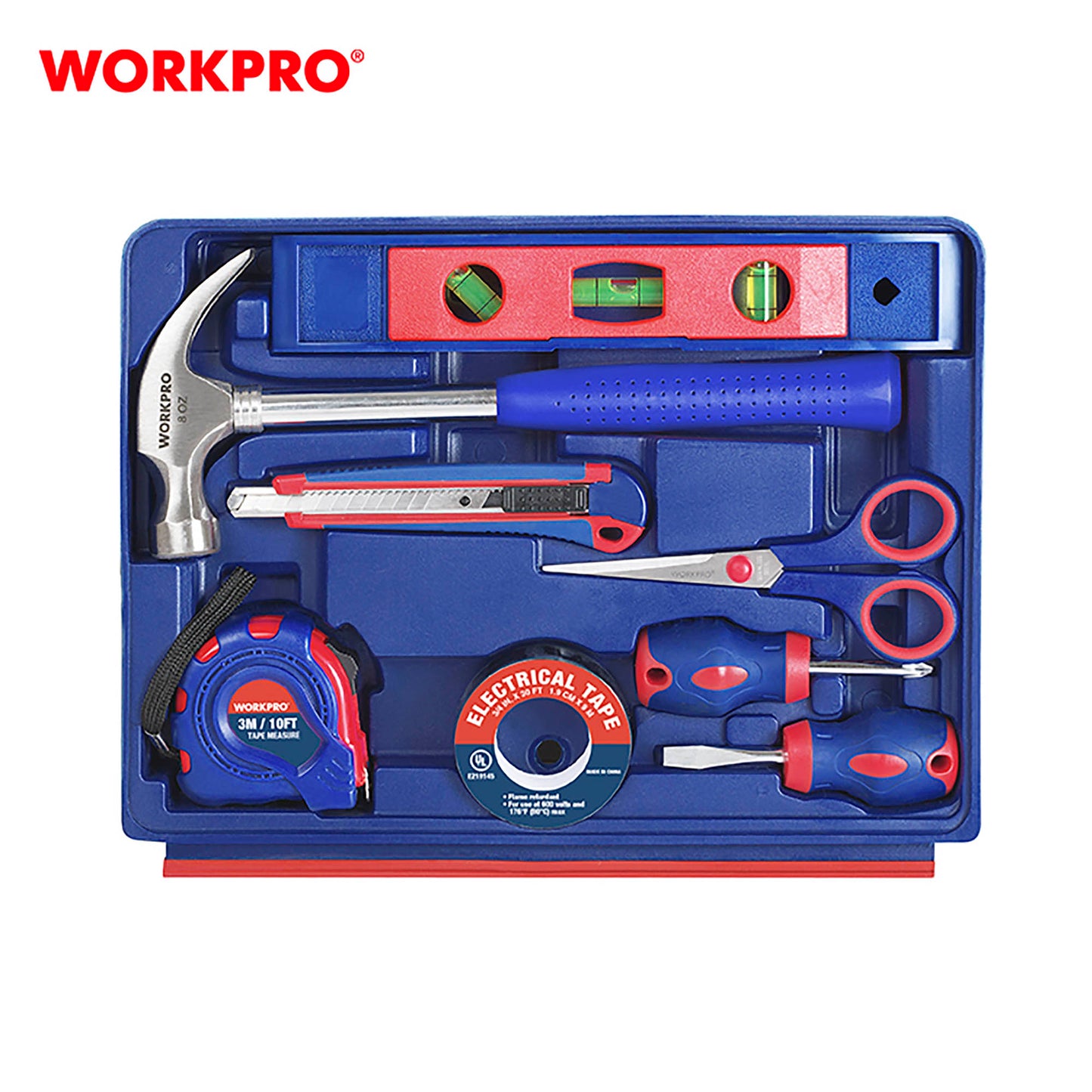 WorkPro WP209028 Εργαλειοθήκη 3 Συρταριών με 125τμχ Εργαλείων Χειρός