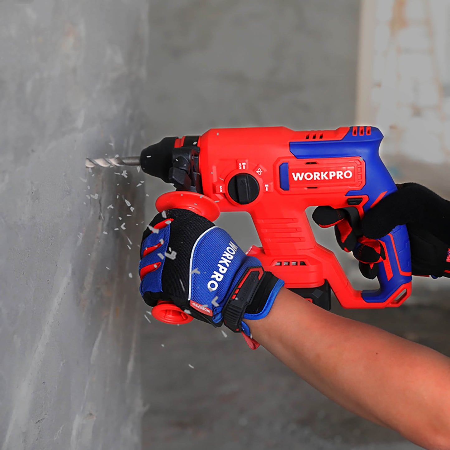 WorkPro WP390300 Επαναφορτιζόμενο Σκαπτικό Περιστροφικό Πιστολέτο SDS-Plus Μπαταρίας 20V-Li BL SOLO