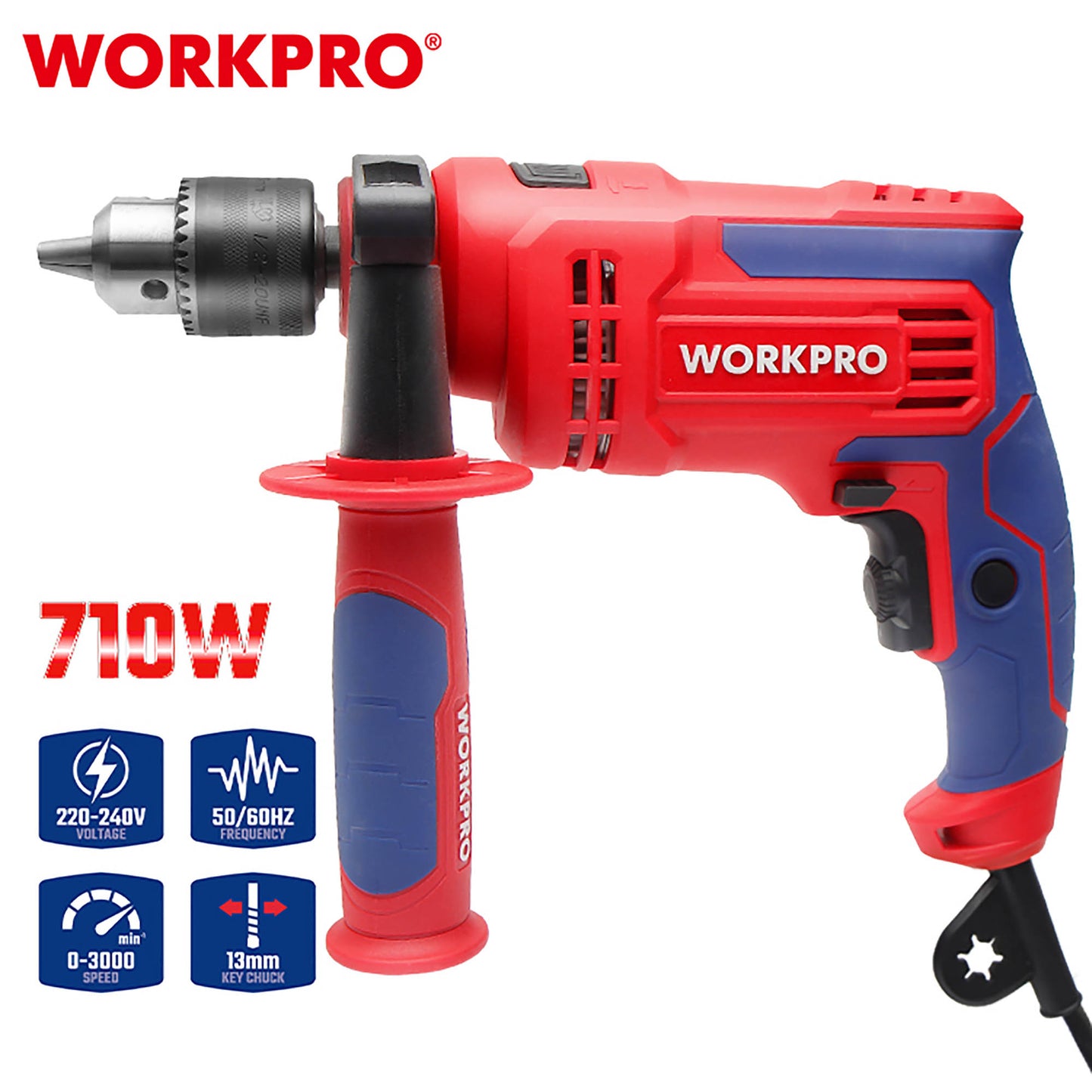 WorkPro WP470200CE Δράπανο Κρουστικό Ηλεκτρικό 710W
