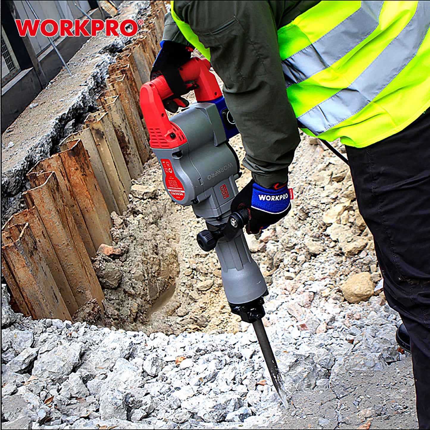 WorkPro WP470601CE Σκαπτικό Κατεδαφιστικό Πιστολέτο Υοποδοχή HEX 1500W
