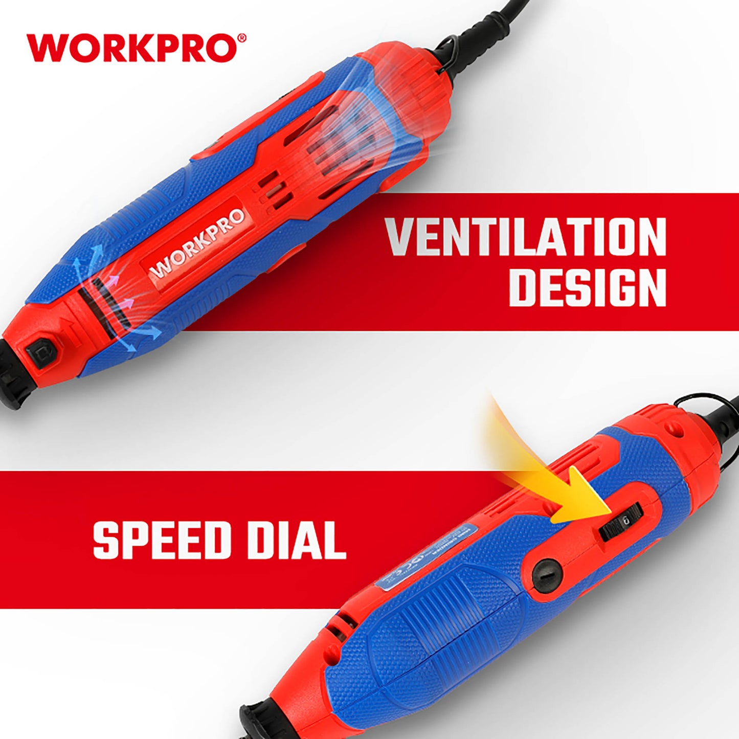 WorkPro WP472411CE Ηλεκτρικό Ρυθμιζόμενο mini Πολυεργαλείο 130W 211 Τεμαχίων