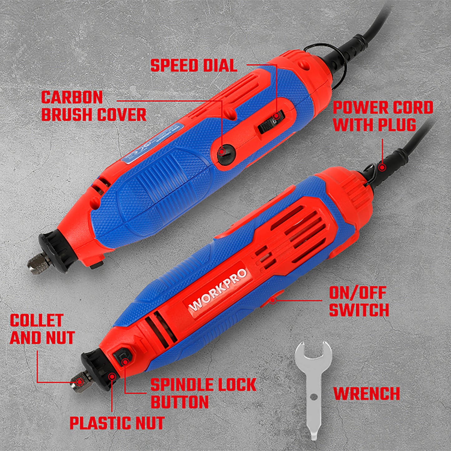 WorkPro WP472411CE Ηλεκτρικό Ρυθμιζόμενο mini Πολυεργαλείο 130W 211 Τεμαχίων