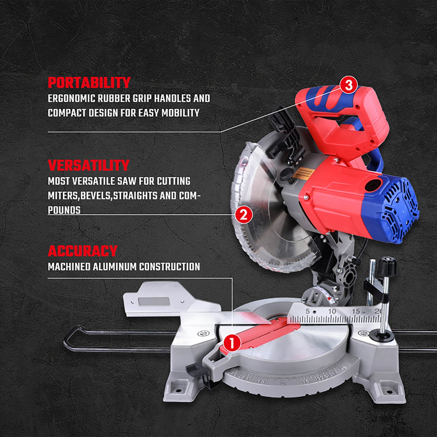 WorkPro WP480201 Φαλτσοπρίονο Σταθερό 1800W Φ255mm