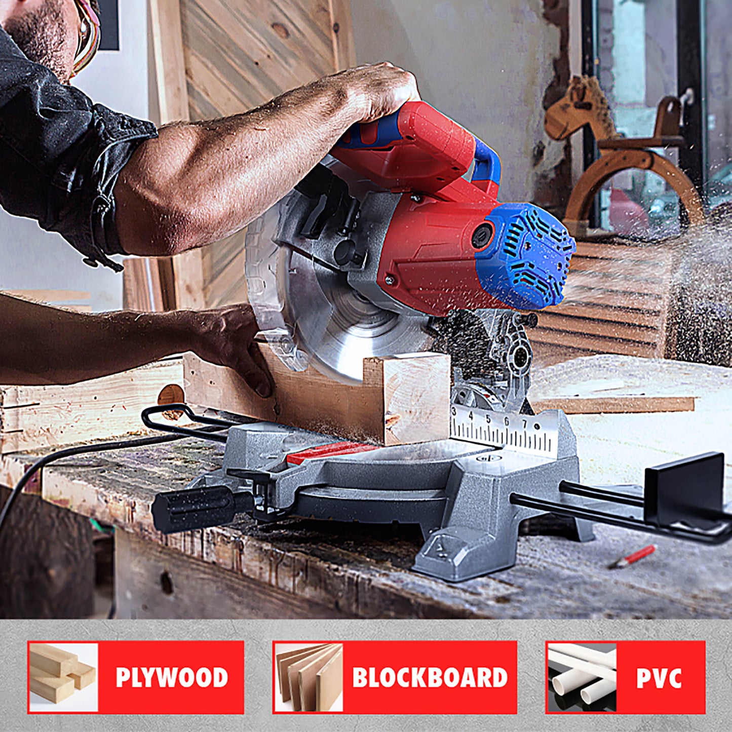 WorkPro WP480201 Φαλτσοπρίονο Σταθερό 1800W Φ255mm