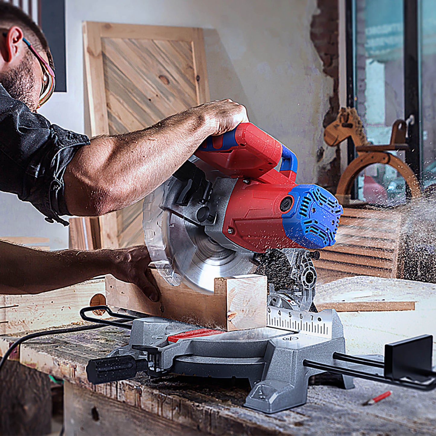 WorkPro WP480201 Φαλτσοπρίονο Σταθερό 1800W Φ255mm