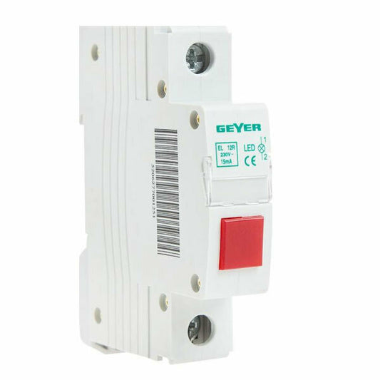 Geyer Μονή Ενδεικτική Λυχνία Πίνακα Κόκκινη Μονοφασική 220V