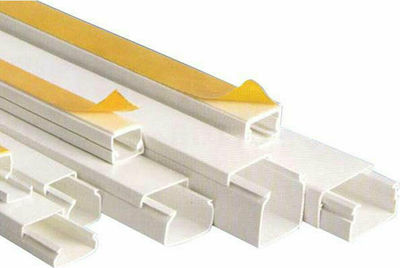 Κανάλι Αυτοκόλλητο Πλαστικό Λευκό 2m