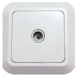 Aliberti Πρίζα TV Χωνευτή Πλαστική Λευκή