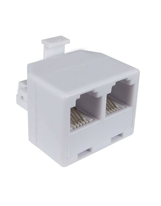 Αντάπτορας Τηλεφώνου Πλαστικός Λευκός (1 Αρσενικό σε 2 Θηλυκά) 4P4C