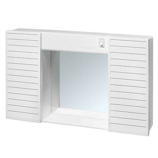 Siampaty Ερμάριο Πλαστικό Καθρέπτη με 2 Ντουλάπια και Ντουί Φωτισμου Ε14 12*37*58cm