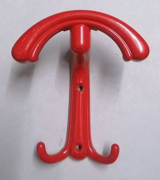 Κρεμάστρα Διπλή με Καπελιέρα Αλουμινίου Κόκκινη 12cm