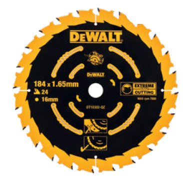 Dewalt DT10300 Extreme Πριονόδισκος Κοπής Ξύλο, Ξύλο με Καρφιά, Πλαστικό, Αλουμίνιο Φ165*1.65mm 24Δ (Διάμετρος Οπής 20mm)