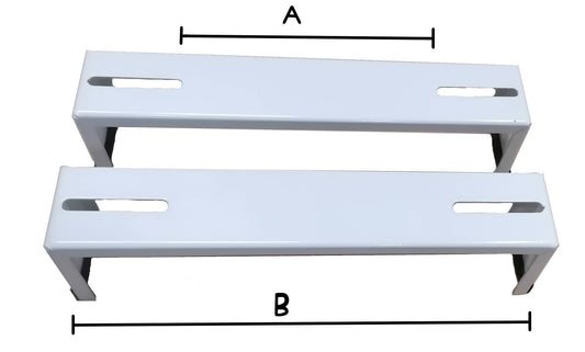 Βάση Μονάδας Κλιματιστικού Δαπέδου Μεταλλική Λευκή Ζέυγος 36*8.5cm (Τρύπες Α=21cm Β=34cm) (Ύψος 9cm)