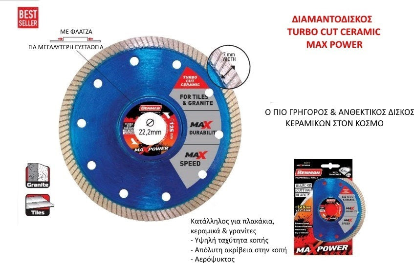 Benman Διαμαντόδισκος Κοπής Πλακιδίων Γρανίτη