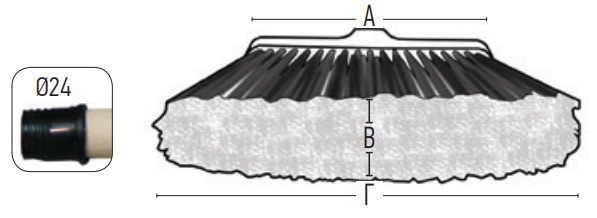 Merita Σκούπα Επαγκελματική Ξύλινη Μαλακή Τρίχα (Α=30cm) (B=9cm) (Γ=32cm)
