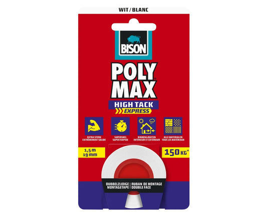 Bison Polymax High Tack Express Tape Ταινία Διπλής Όψης 150kg 1.5m 19mm