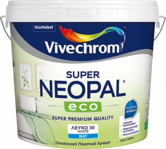 Vivechrom Super Neopal Eco Οικολογικό Πλαστικό Χρώμα Λευκό ΜΑΤ
