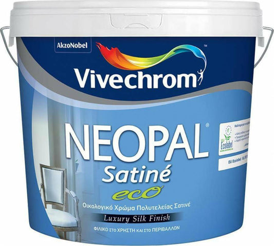 Vivechrom Neopal Satine Eco Οικολογικό Πλαστικό Χρώμα Πολυτελείας Λευκό Σατινέ
