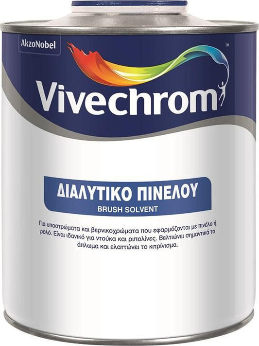 Vivechrom Διαλυτικό Πινέλου Κατάλληλο για αραίωση Βερνικοχρωμάτων που εφαρμόζονται με Πινέλο 750ml