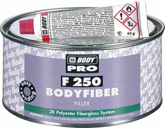 HB Body Bodyfiber F250 Πολυεστερικός Στόκος με Ίνες Γυαλιού Επαγγελματικής Χρήσης 2 Συστατικών Πράσινος 750gr