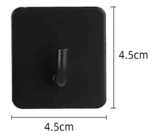 Κρεμαστράκι Τοίχου Αυτοκόλλητο Μεταλλικό Μαύρο ΜΑΤ 4.5*4.5cm
