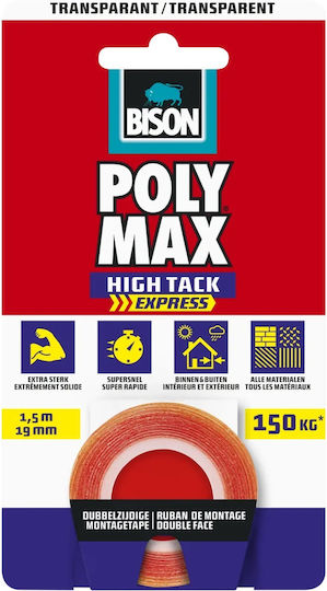 Bison Polymax High Tack Express Tape Ταινία Διπλής Όψης 150kg 1.5m 19mm
