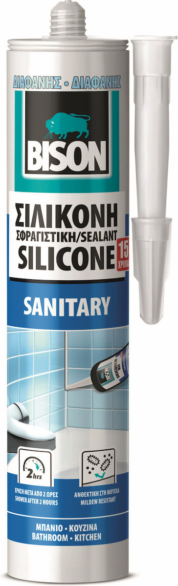 Bison Sanitary Ακρυλική Σιλικόνη Αντιμουχλική για Μπάνιο και Κουζίνα 280ml (15 έτη Εγγύση)