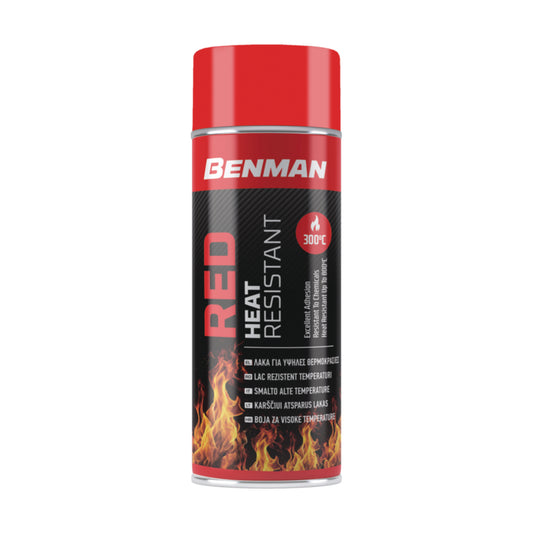 Benman 33497 Heat Resistant Χρώμα Υψηλής Θερμοκρασίας 300oC Spray 400ml Κόκκινο ΜAT