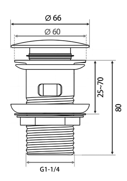 Βαλβίδα Νιπτήρα Μεγάλη Πατητή 1+1/4" Φ65mm