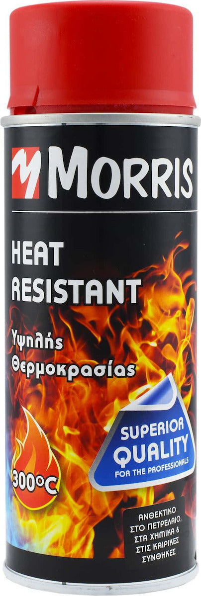 Morris 33497 Heat Resistant Χρώμα Υψηλής Θερμοκρασίας 300oC Spray 400ml Κόκκινο ΜAT