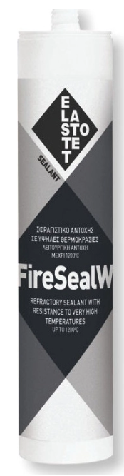 Elastotet Fireseal Σιλικόνη Υψηλής Θερμοκρασίας 1200oC (Μαγγανέζα) Μαύρη Φύσιγγα 280ml