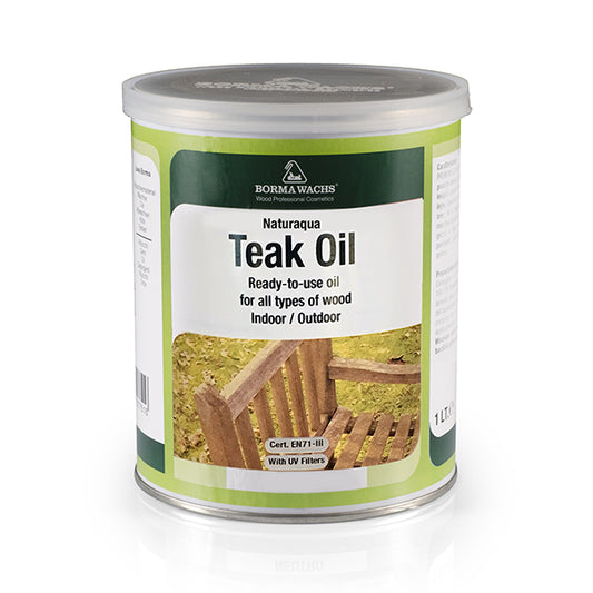 Borma Wachs Naturaqua Teak Oil Λάδι Συντήρησης Επίπλων Κήπου Νερού Άχρωμο ΜΑΤ