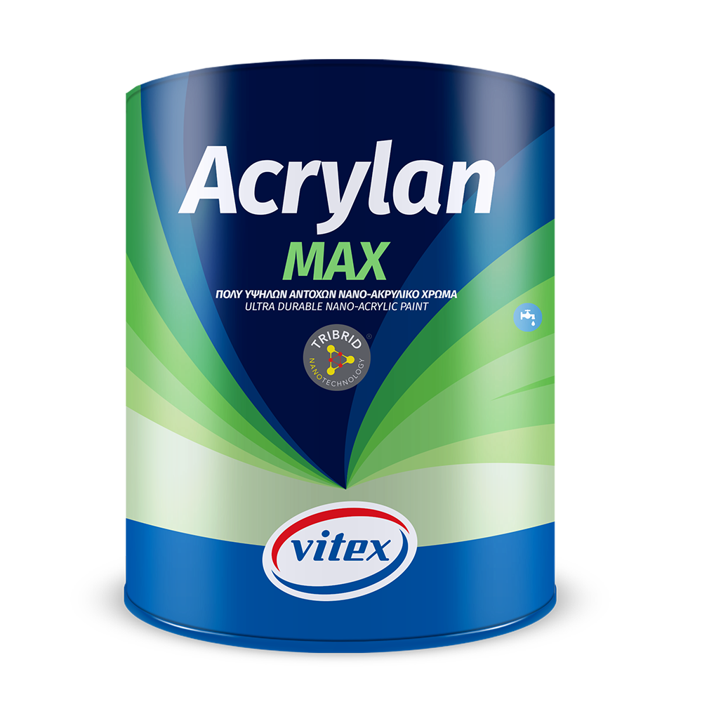 Vitex Acrylan Max ΝΑΝΟ-ΑΚΡΥΛΙΚΟ Καινοτόµο Χρώµα Τριυβριδικής (TRIBRID) Νανοτεχνολογίας Λευκό ΜΑΤ