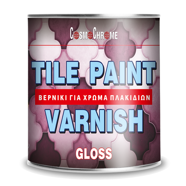 Cosmochrome Tile Paint Varnish Βερνίκι Πλακιδίων Διάφανο Gloss 750ml
