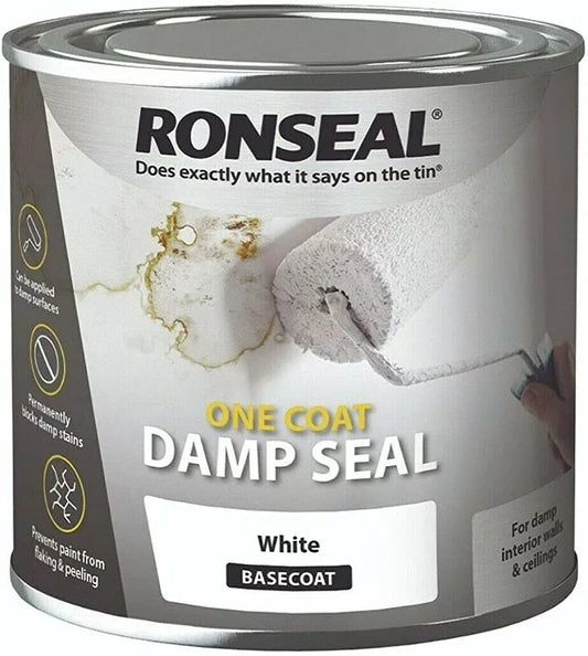 Ronseal Thompson's One Coat Damp Seal Υδρατμοπερατό Σφραγιστικό Υλικό κατά της Υγρασίας Λευκό