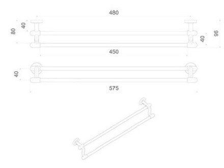 Tema Πετσετοκρεμάστρα Βιβωτή Inox