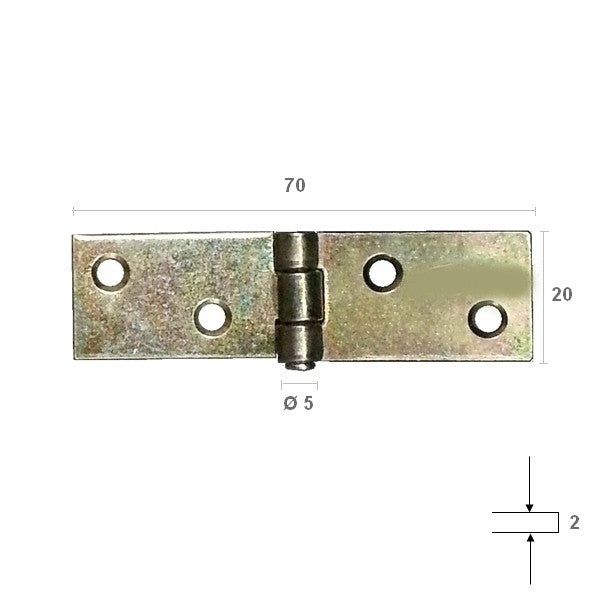 Vermetal Μεντεσές Γαλβανιζέ Μακρόστενος Φ-5mm (Πλάτος 35mm) (Ύψος 20m)