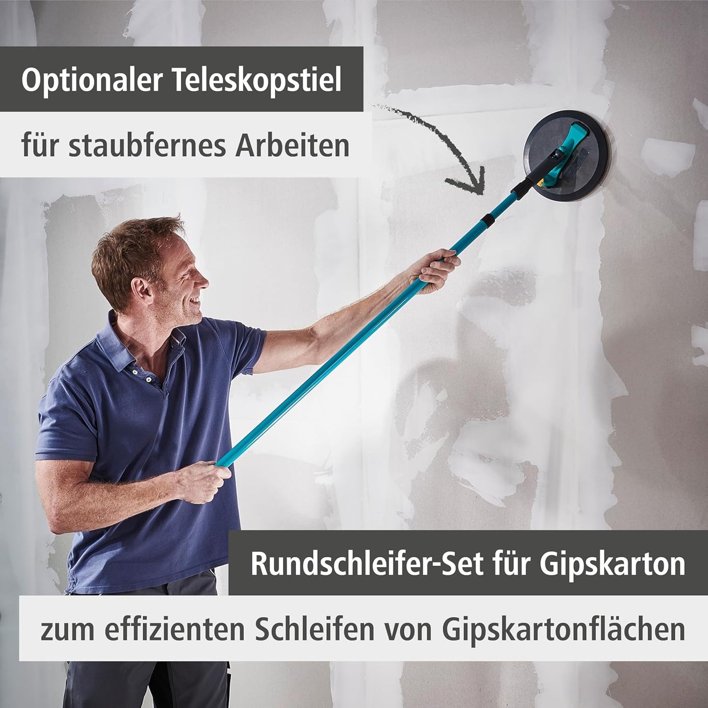 Wolfcraft Κεφαλή Τριβείο Κονταριού Velcro Φ225mm (Δεν Περιλαμβάνει Κοντάρι)