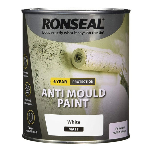 Ronseal 6 Years Anti Mould Paint Αντιμουχλικό Χρώμα Λευκό ΜΑΤ 750ml