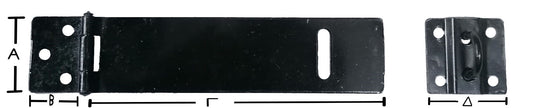 Καταβάτης Μεταλλικός Μαύρος (Α=32mm) (Β=20mm) (Γ=120mm) (Δ-32mm)