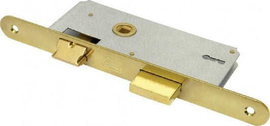 Domus 82140 Κλειδαριά Μεσόπορτας Οβάλ 40*75mm Ορειχάλκινη Πλάκα(22*240mm) 2 Κλειδιά